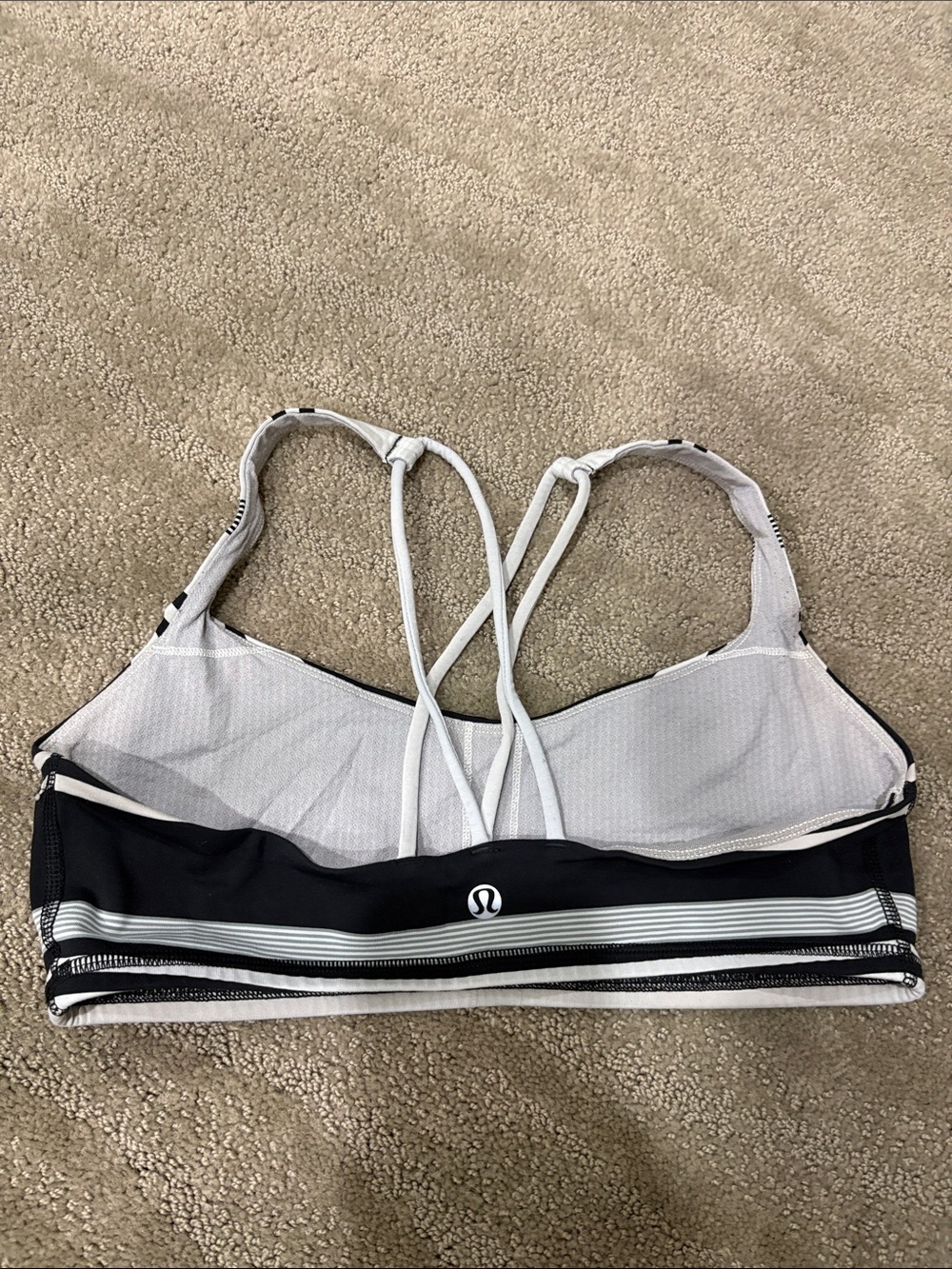 lululemon athletica free to be black and White Strappy Crossback Sports Bra
